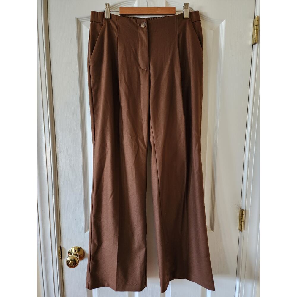 J. Jill Wide Leg Trouser Dress Pants 8 Comfort Waist Chestnut Brown NWT Workwear